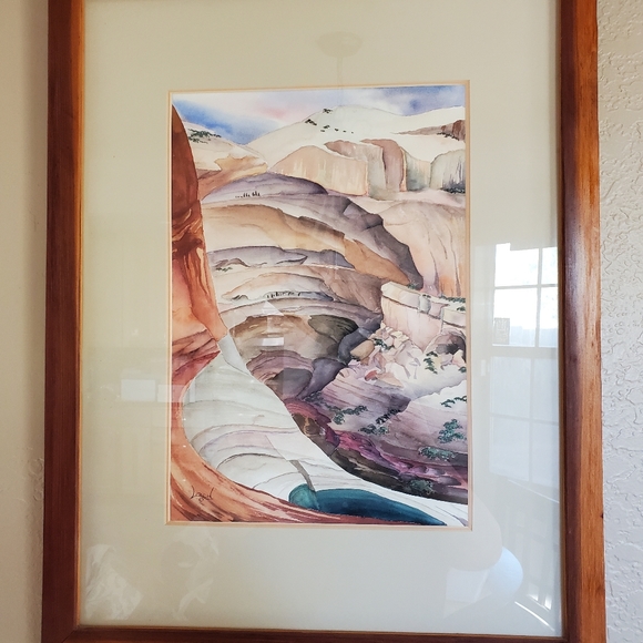 Vintage Original Watercolor Painting By Leach